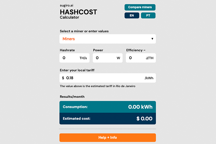 Hash Cost Calculator project screenshot